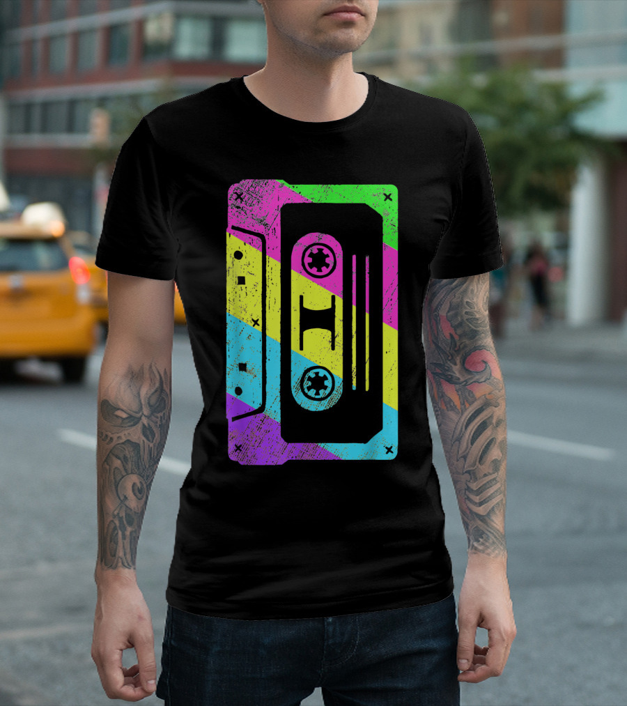 Retro Cassette Tape Costume Vintage 80s 90s Multicolor T-Shirt