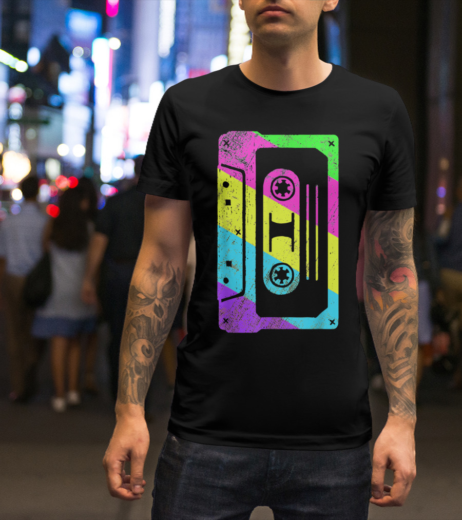 Retro Cassette Tape Costume Vintage 80s 90s Multicolor T-Shirt