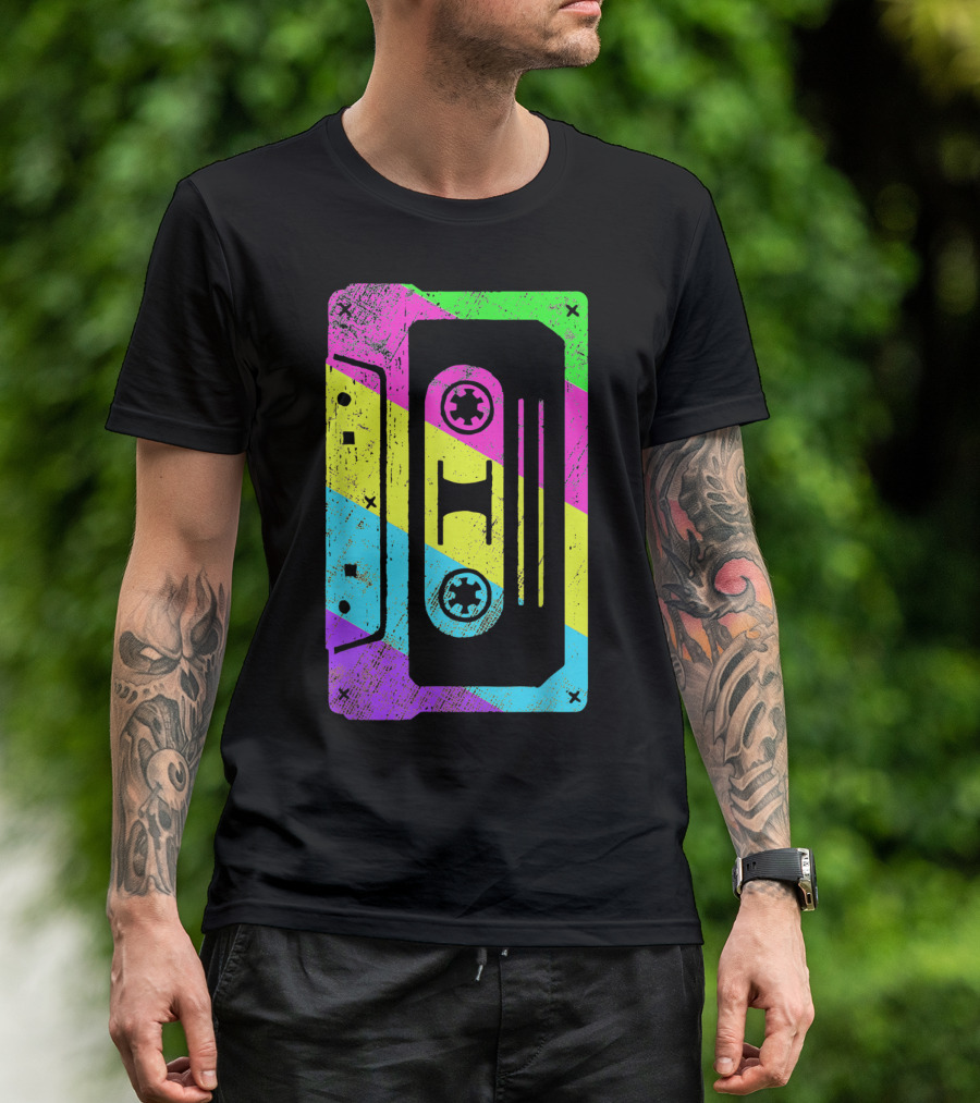 Retro Cassette Tape Costume Vintage 80s 90s Multicolor T-Shirt
