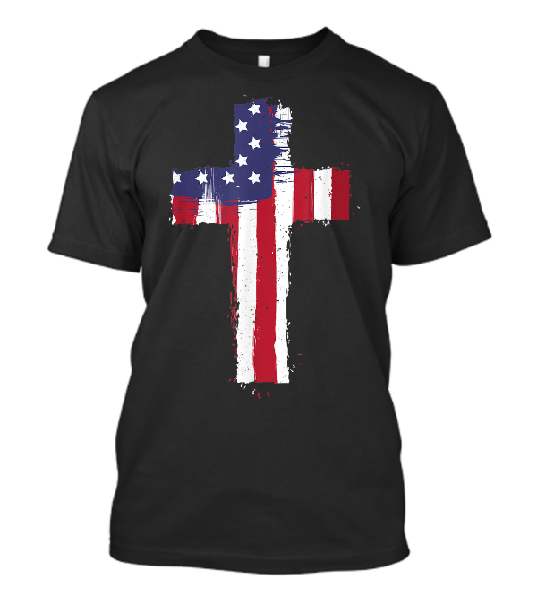 Christian Cross American Flag Faith Symbol T-Shirt