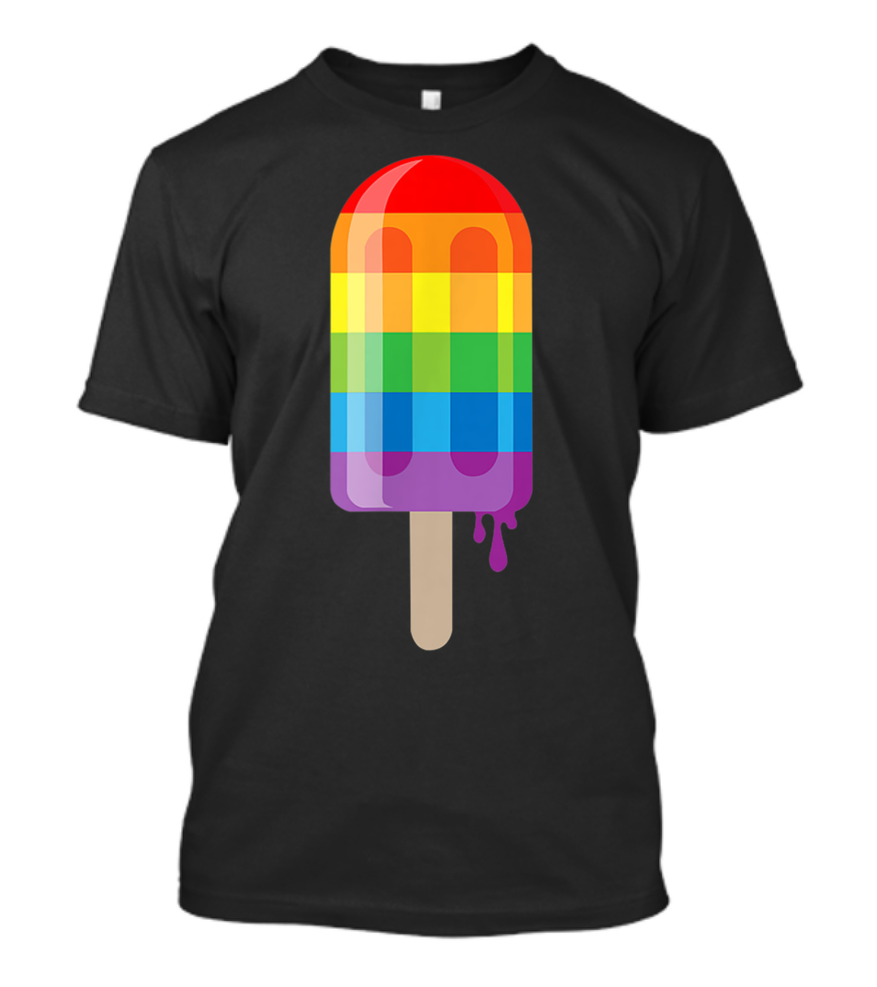 Cool Rainbow Pride Pop Popsicle Dark T-Shirt