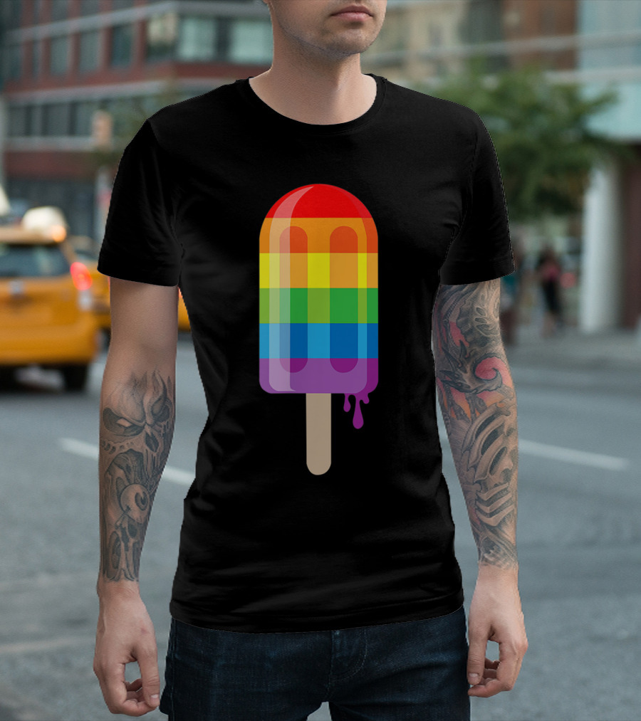 Cool Rainbow Pride Pop Popsicle Dark T-Shirt