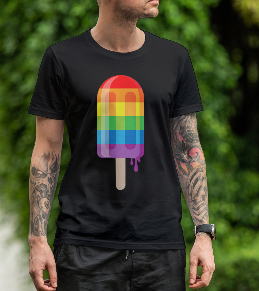 Cool Rainbow Pride Pop Popsicle Dark T-Shirt