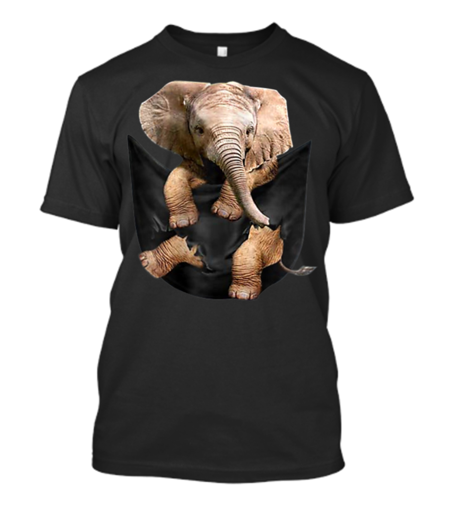 Cute Elephant Pocket Design For Elephant Lover T-Shirt