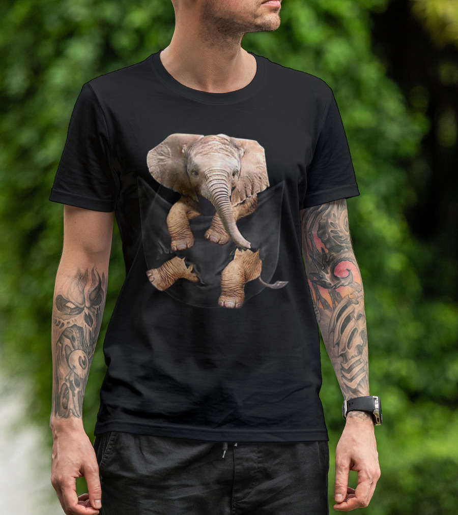 Cute Elephant Pocket Design For Elephant Lover T-Shirt