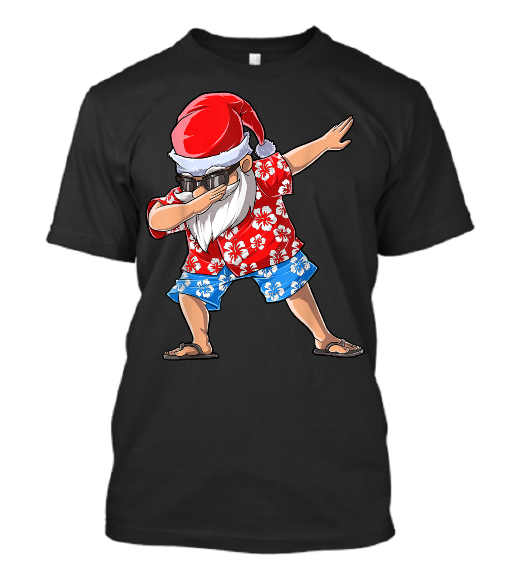 Dabbing Santa Christmas In July Kids Hawaiian Shirt Holiday Fun T-Shirt