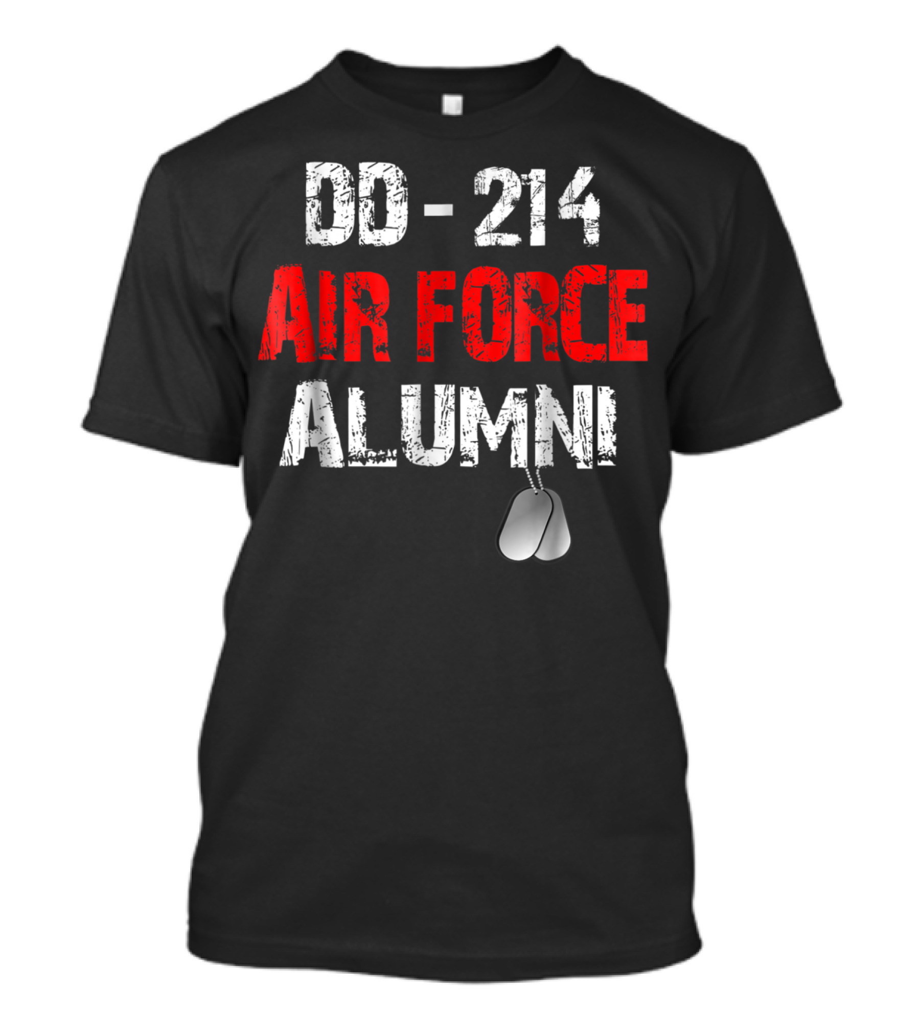 DD-214 Air Force Alumni Distressed Dog Tags T-Shirt