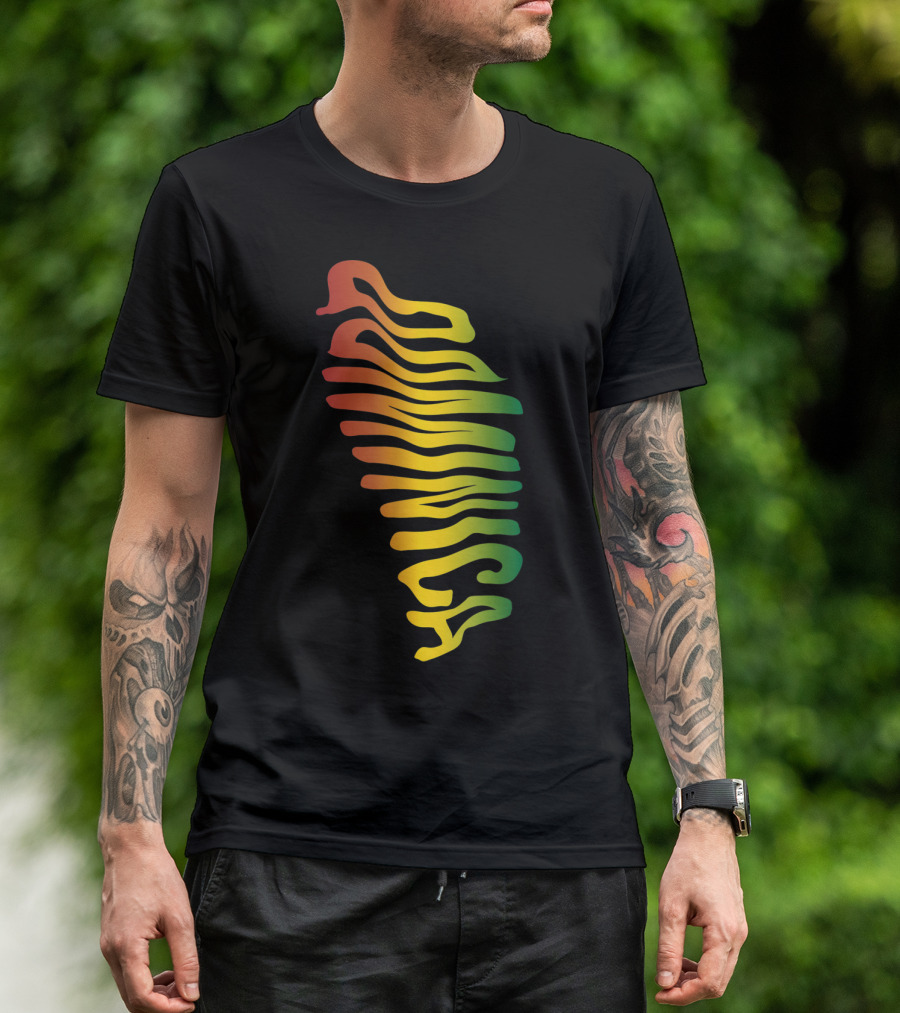 Dominica The Island Colorful Caribbean Map T-Shirt