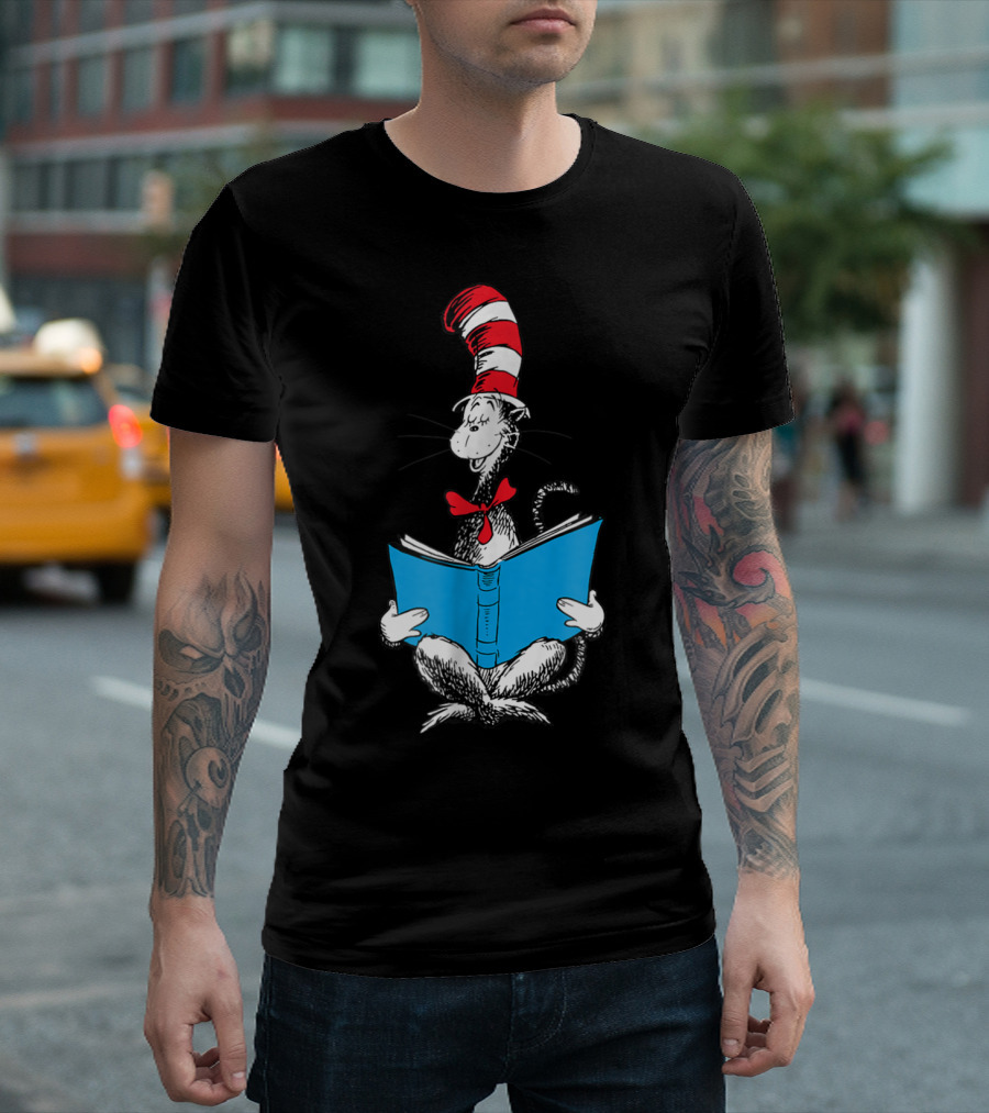 Cat in the Hat Reading Blue Book T-Shirt