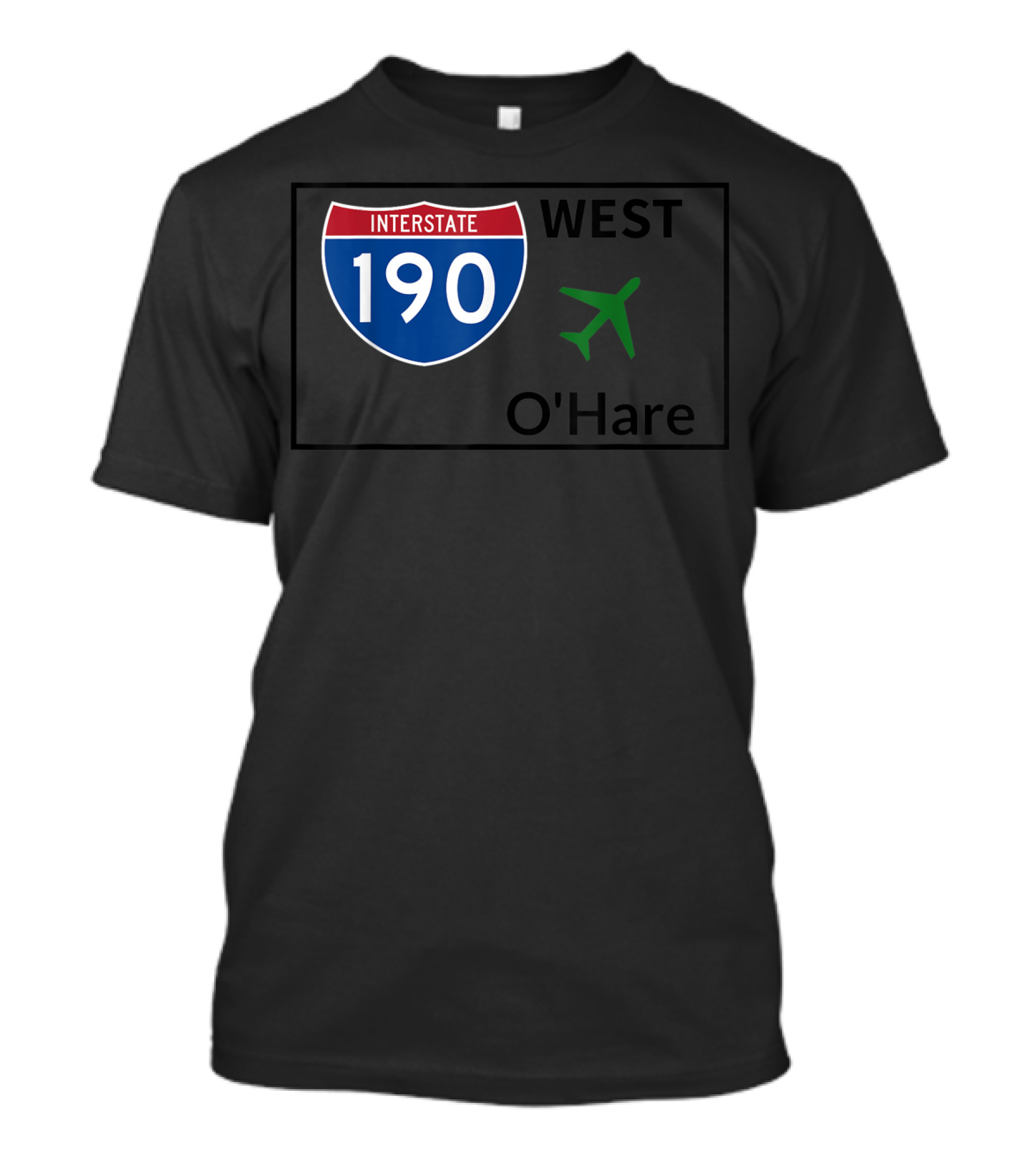 Interstate 190 West O'Hare Airport Taxiway Pilot T-Shirt