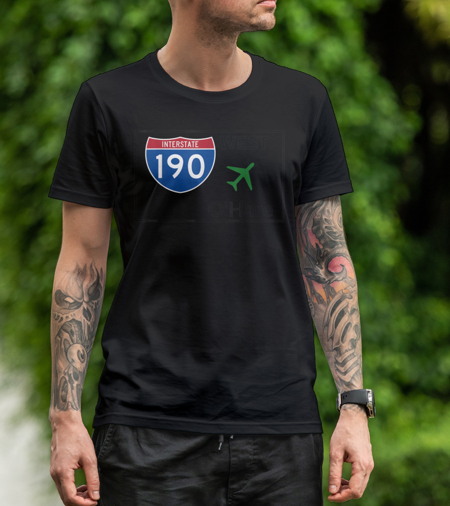 Interstate 190 West O'Hare Airport Taxiway Pilot T-Shirt