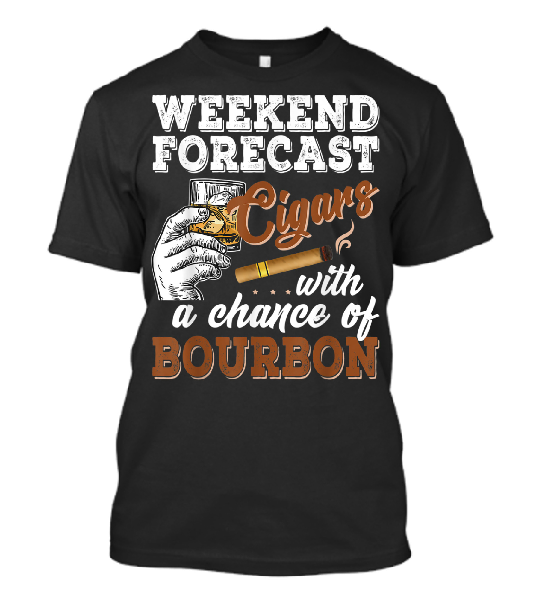 Weekend Forecast Cigars With A Chance Of Bourbon T-Shirt