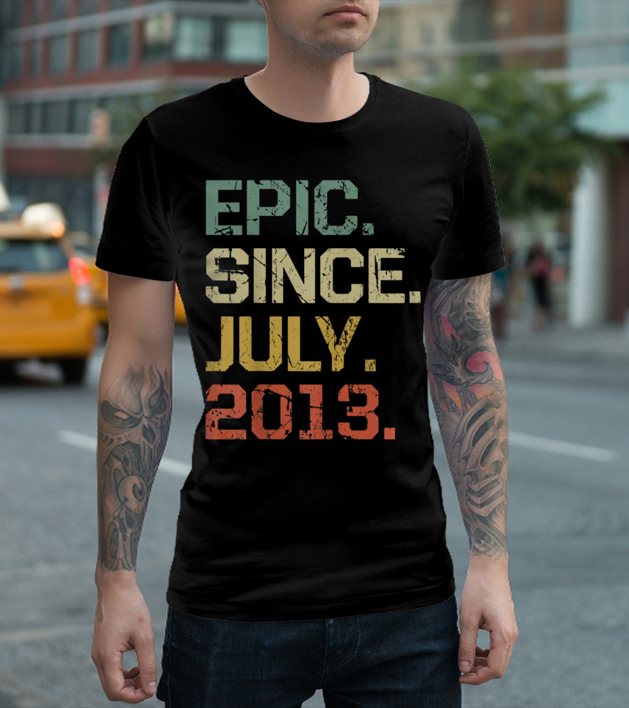 Epic Since July 2013 6 Years Old Retro Birthdate T-Shirt