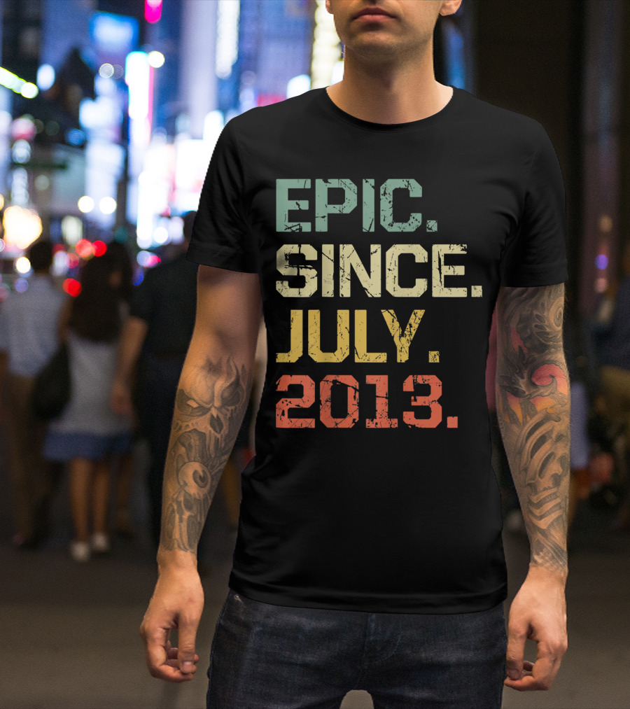 Epic Since July 2013 6 Years Old Retro Birthdate T-Shirt