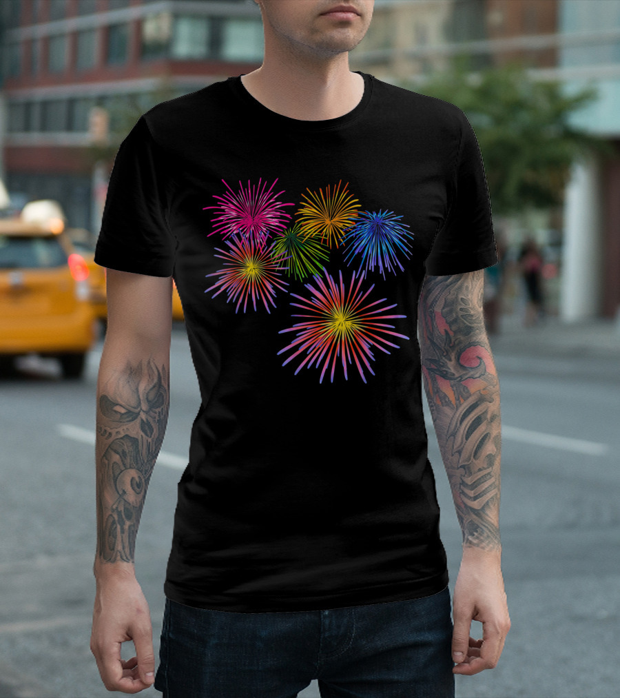 Fireworks Celebration Big Party Colorful Firecrackers Display T-Shirt