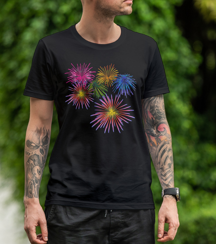 Fireworks Celebration Big Party Colorful Firecrackers Display T-Shirt