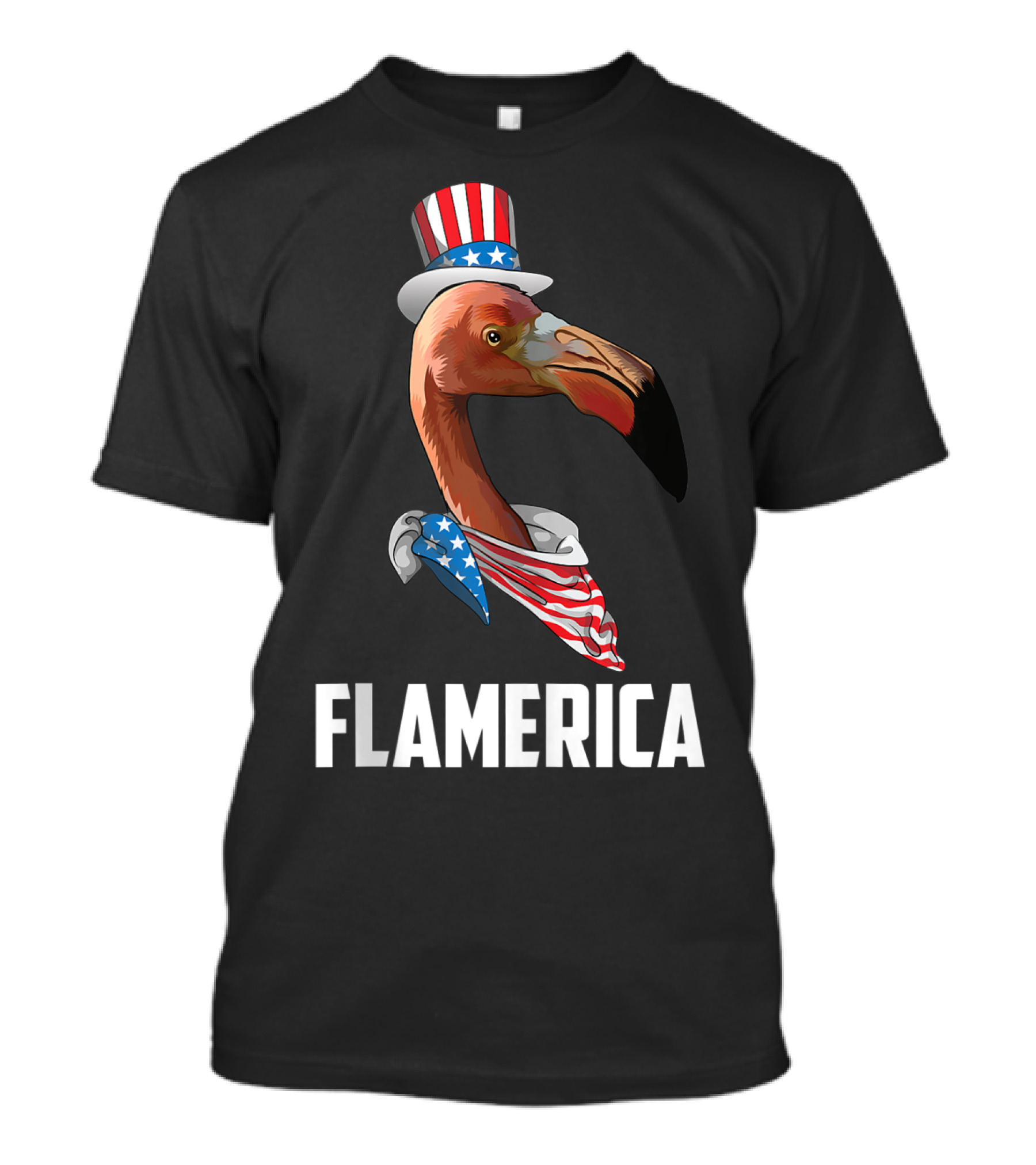 Flamerica Patriotic Flamingo With Top Hat T-Shirt
