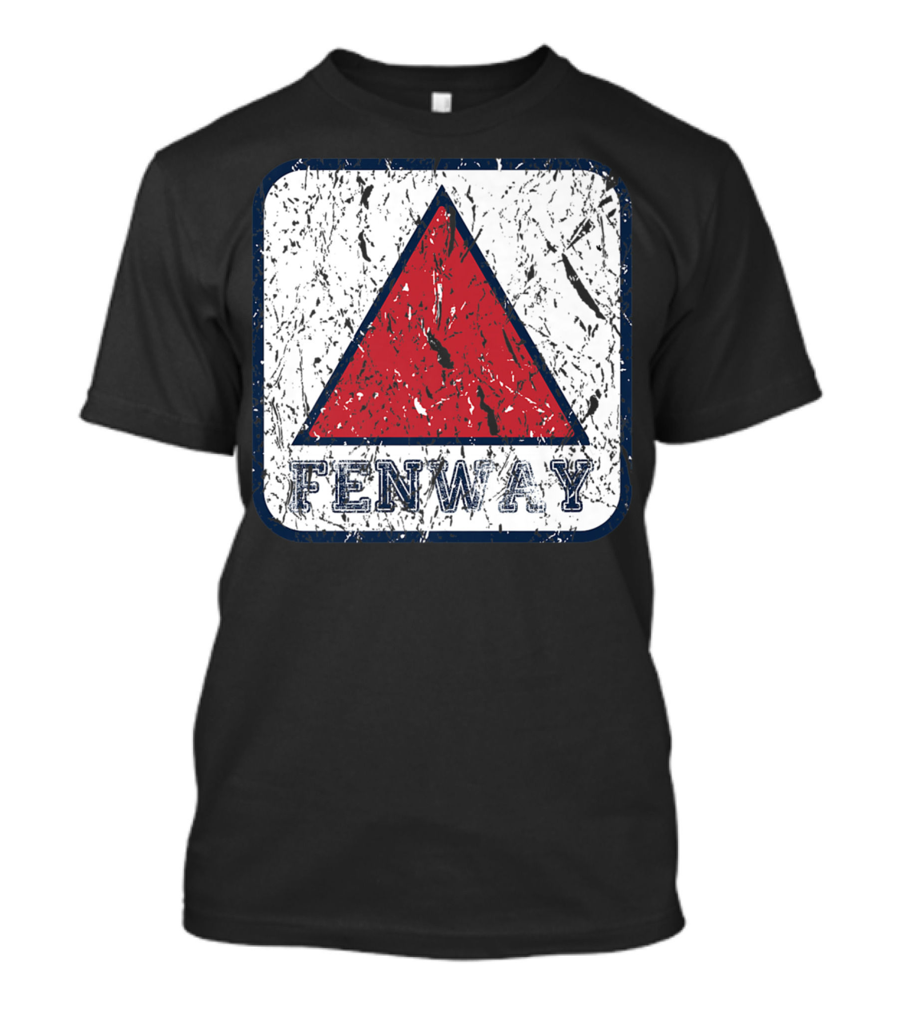 Fenway Red Triangle Distressed Sign Boston Baseball Fan T-Shirt