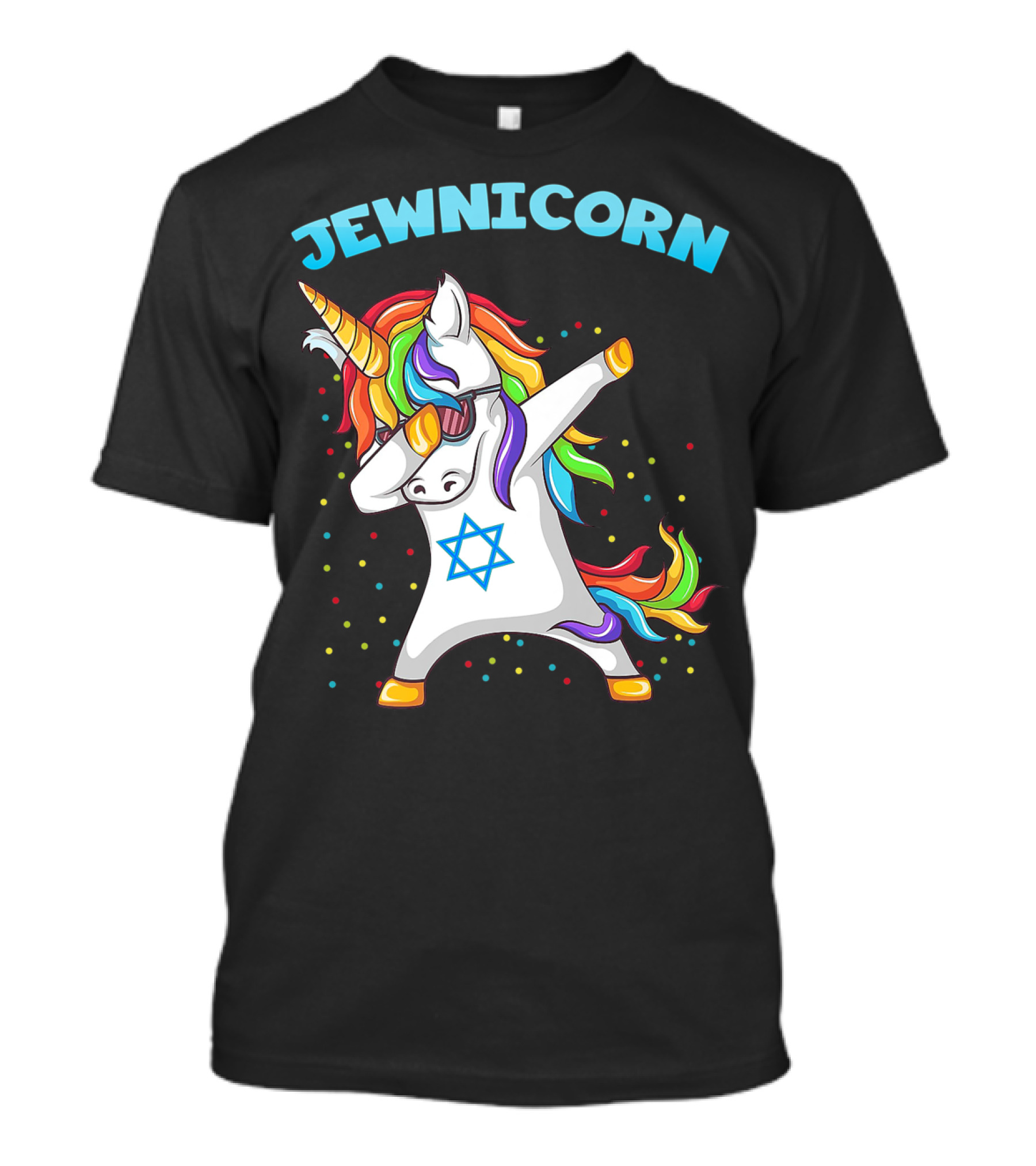 Jewnicorn Hanukkah Dabbing Unicorn With Star Of David T-Shirt