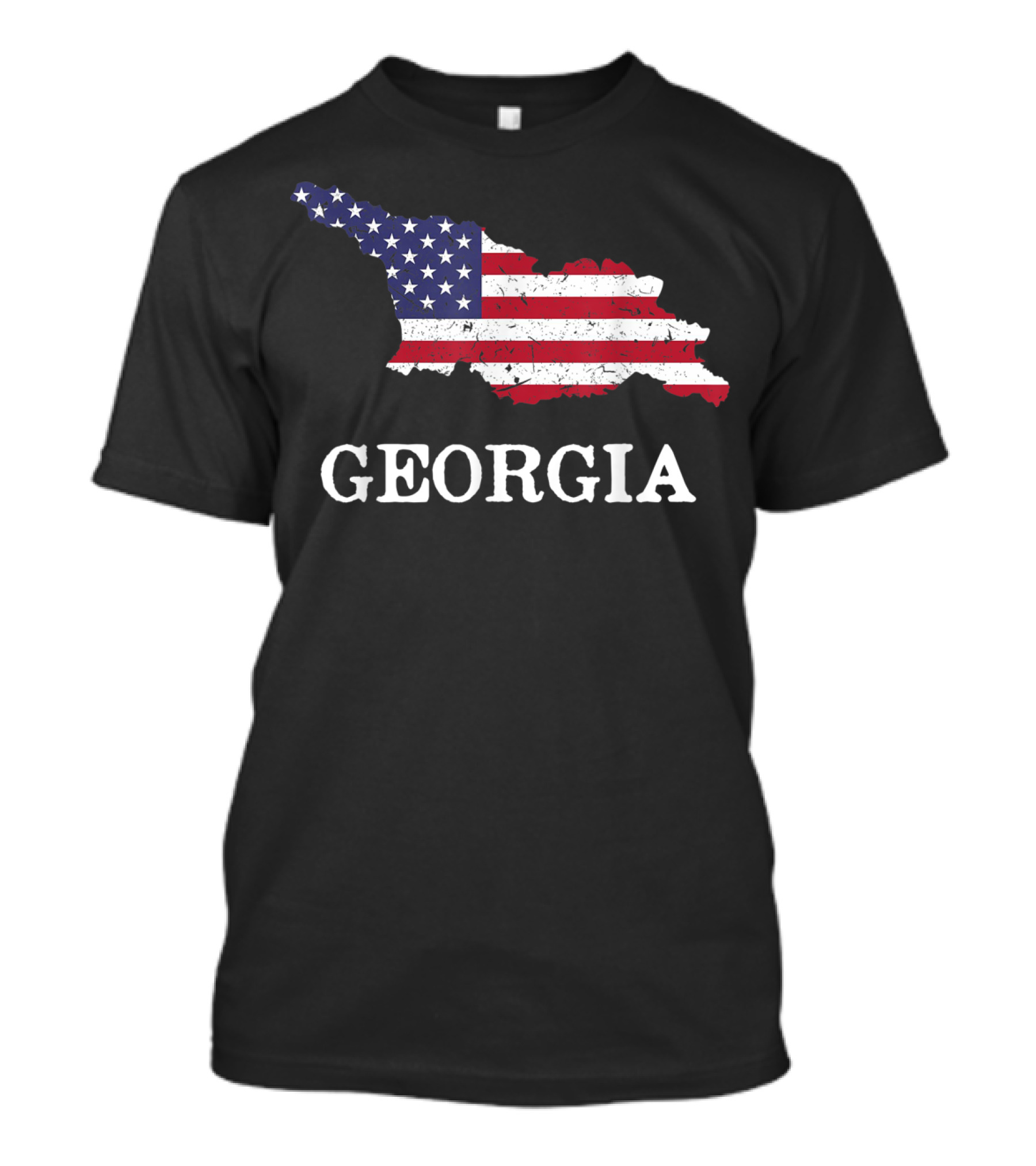 Georgia Map American Flag Fourth Of July T-Shirt