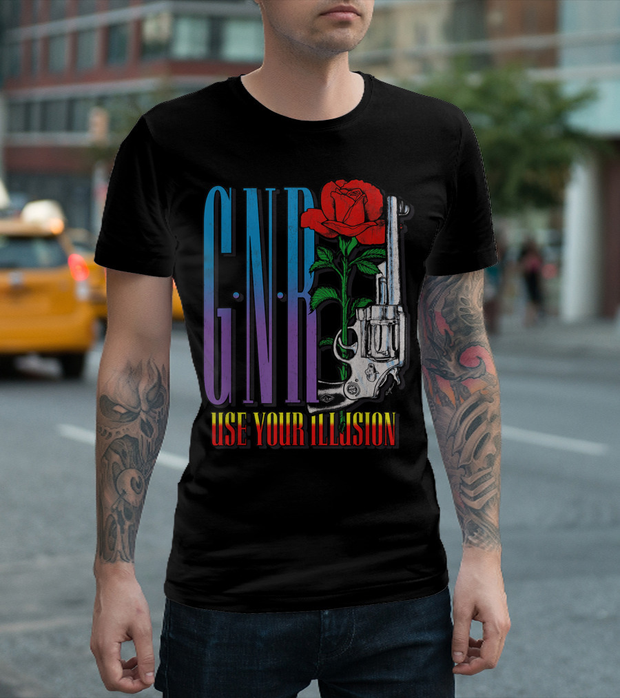 GNR Use Your Illusion Gun And Rose T-Shirt