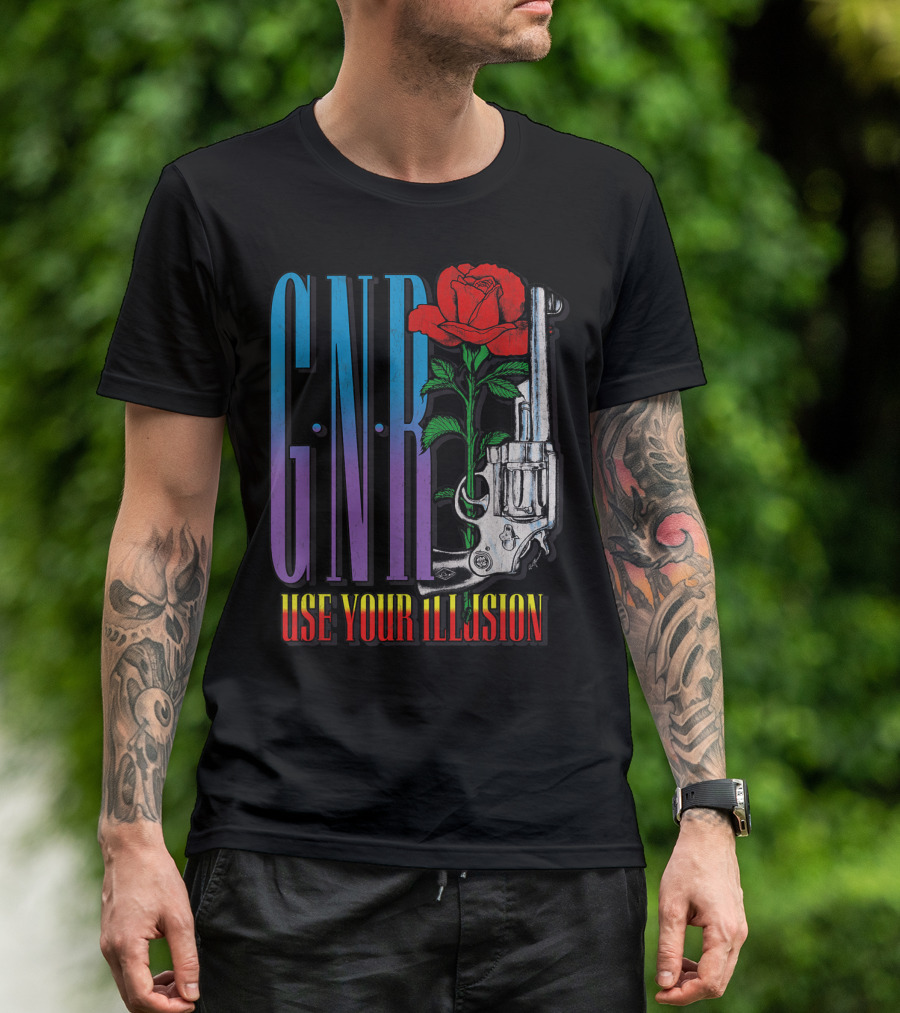 GNR Use Your Illusion Gun And Rose T-Shirt