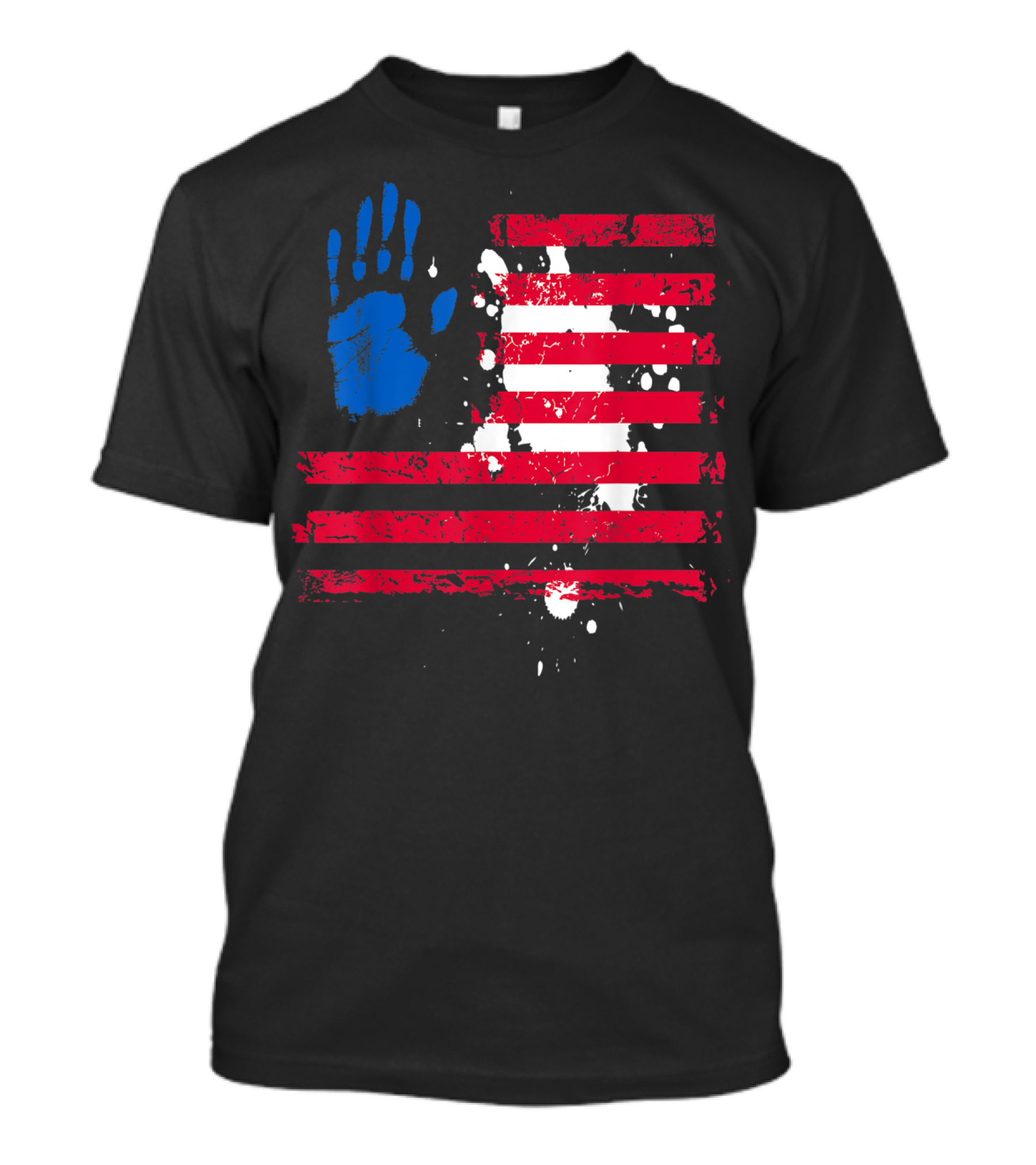 Hand Print American Flag Inspired 4Th Of July T-Shirt