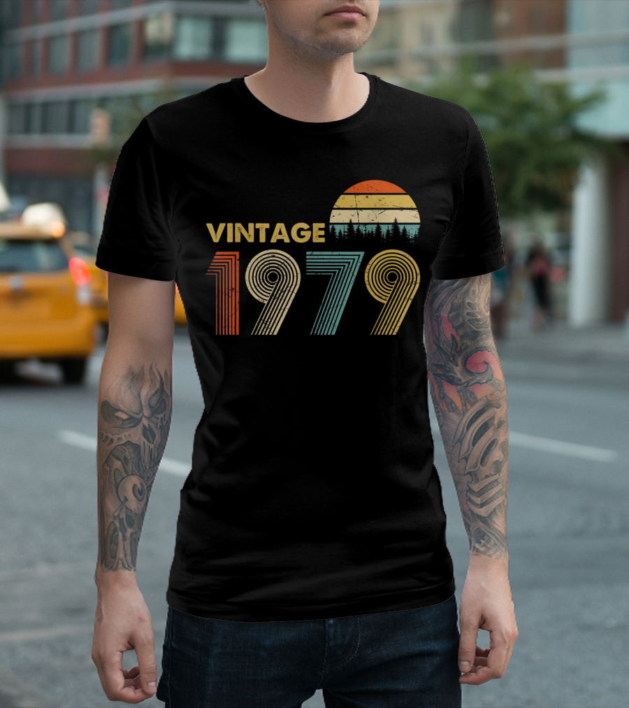 Vintage 1979 70s Style Forest Sunset T-Shirt