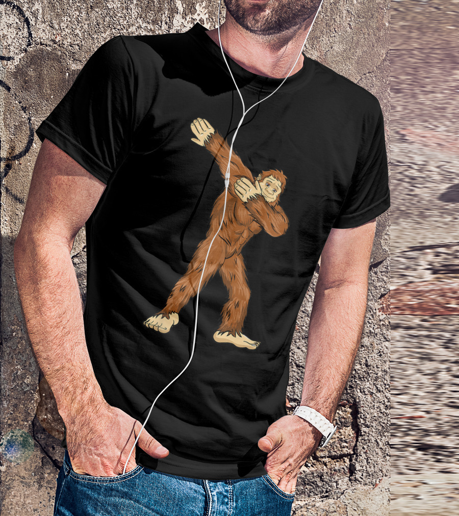 Bigfoot Loves Dabbing Dab Funny I Believe T-Shirt