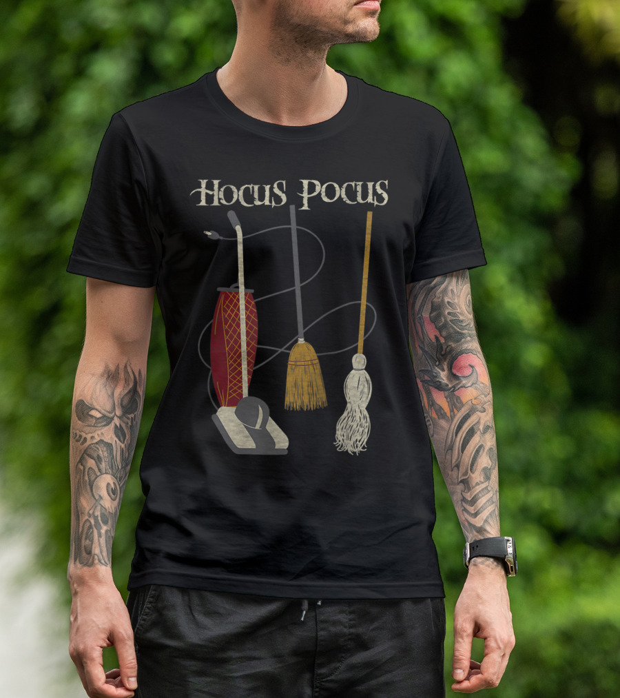 Hocus Pocus Witch Broomstick Rides Vacuum Mop T-Shirt