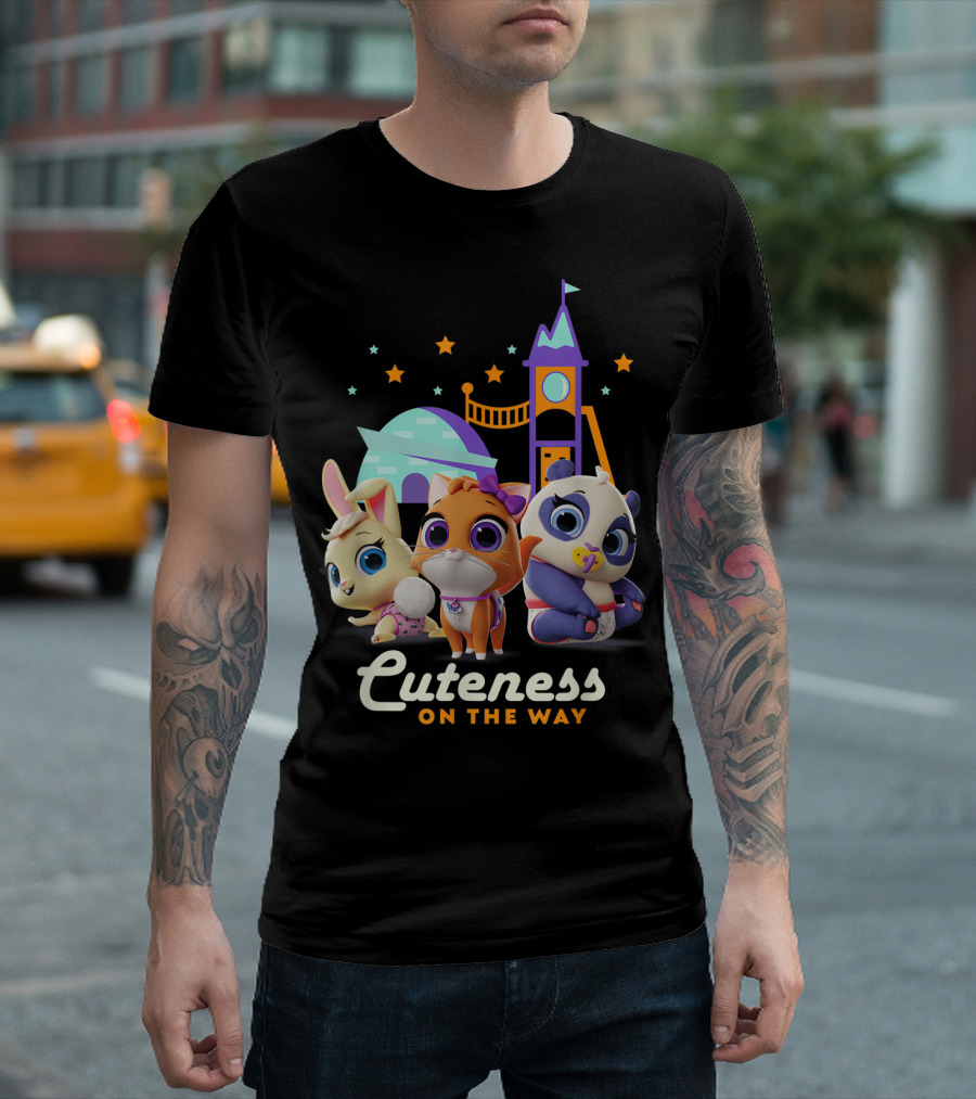 Disney Junior Tots Cuteness On The Way Adorable Animal Characters With Bridge And Stars T-Shirt