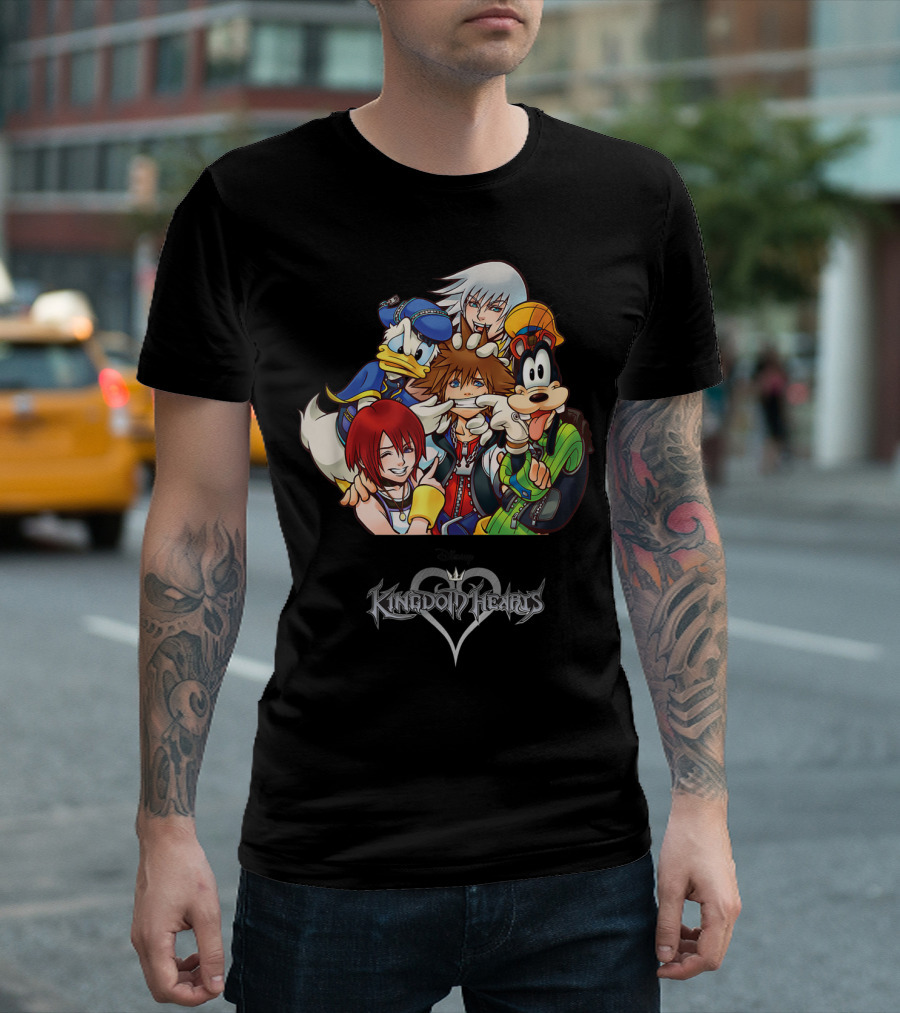 Disney Kingdom Hearts Sora Kairi Riku Goofy Donald Group T-Shirt
