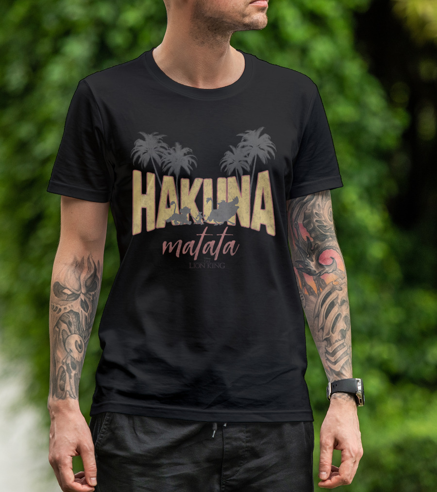 Disney Lion King Vintage Hakuna Matata Silhouette Palm Trees T-Shirt