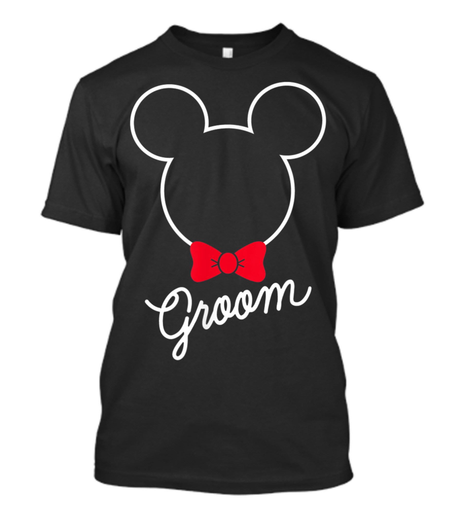 Disney Mickey Mouse Red Bowtie Groom Wedding T-Shirt