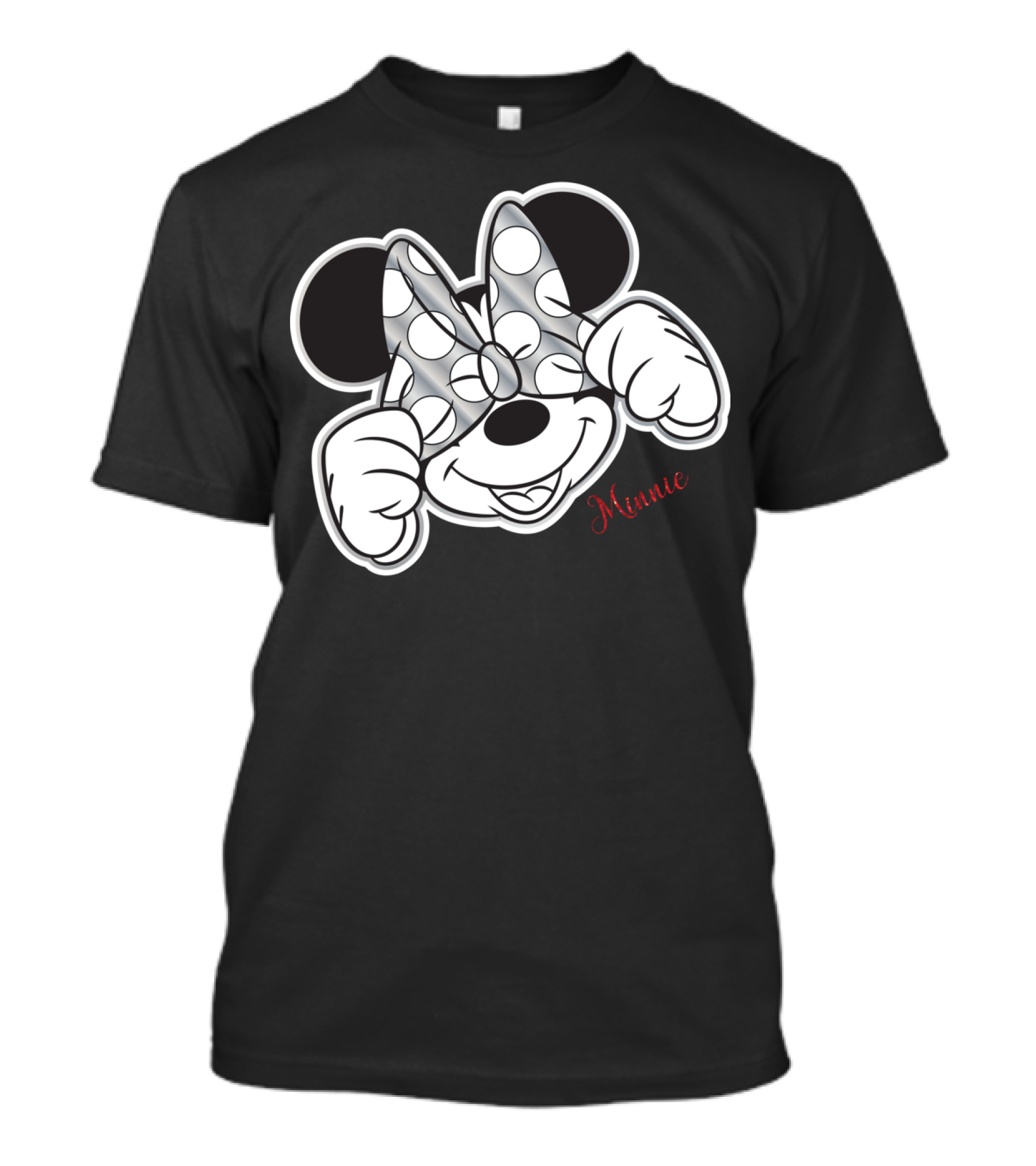 Disney Minnie Mouse Bow Over Eyes Polka Dot T-Shirt
