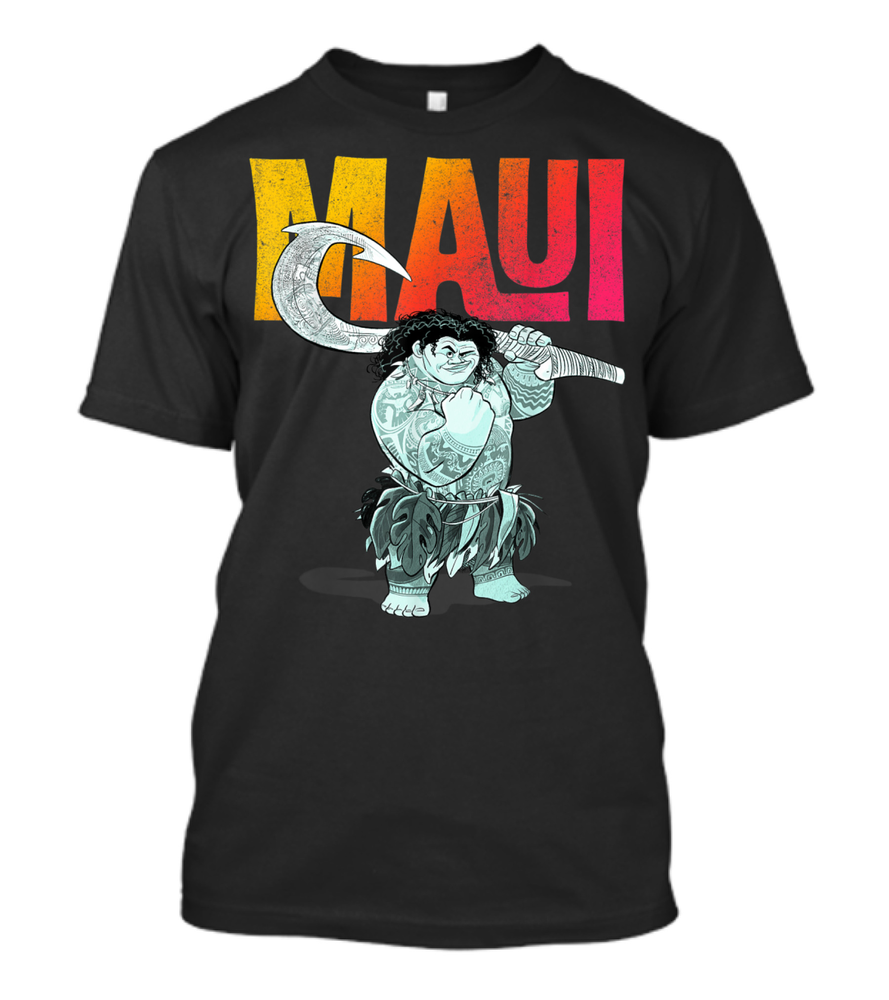 Maui Tough Pose Gradient Text Disney Moana T-Shirt