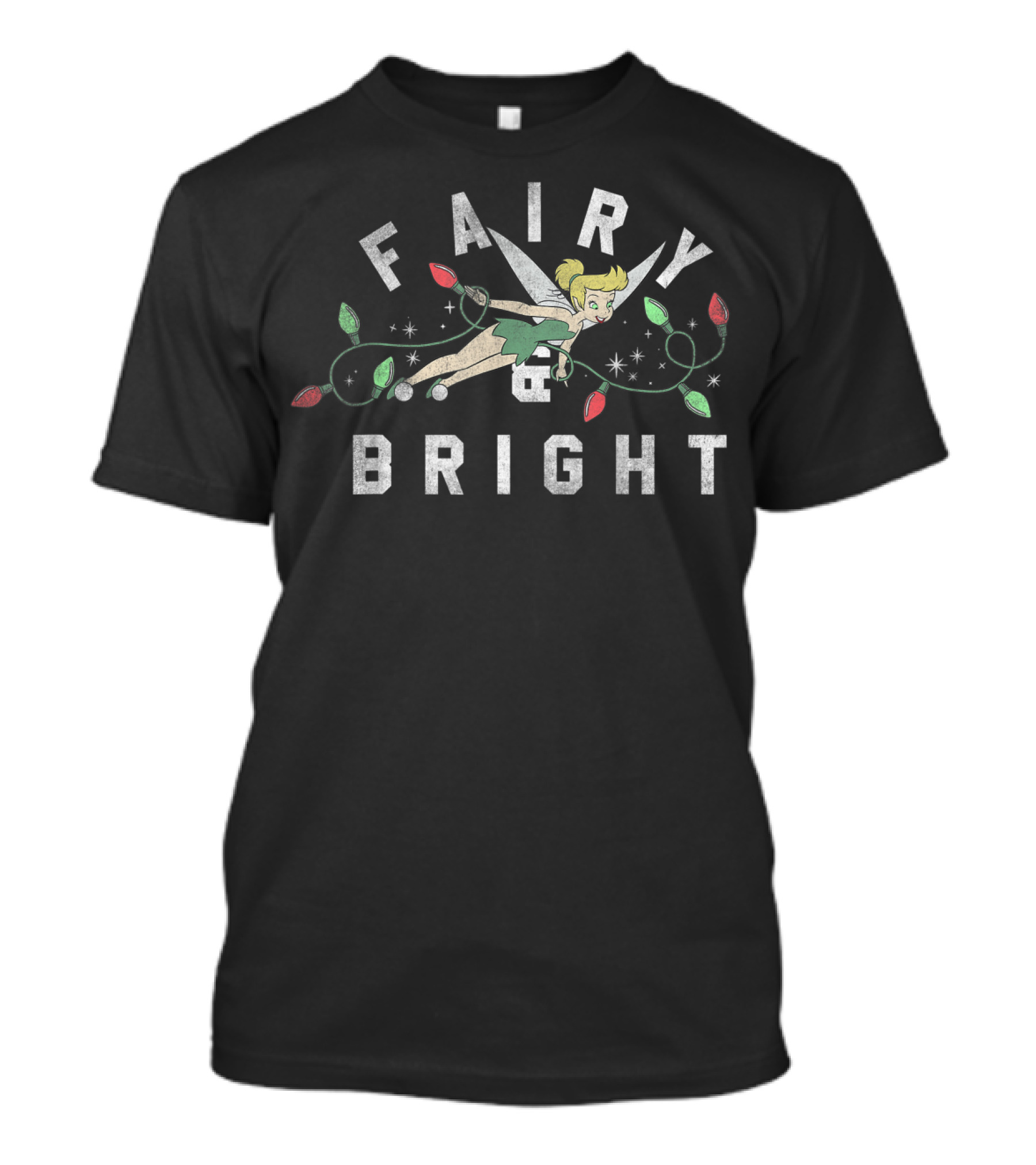 Disney Tinker Bell Fairy And Bright Christmas Lights T-Shirt