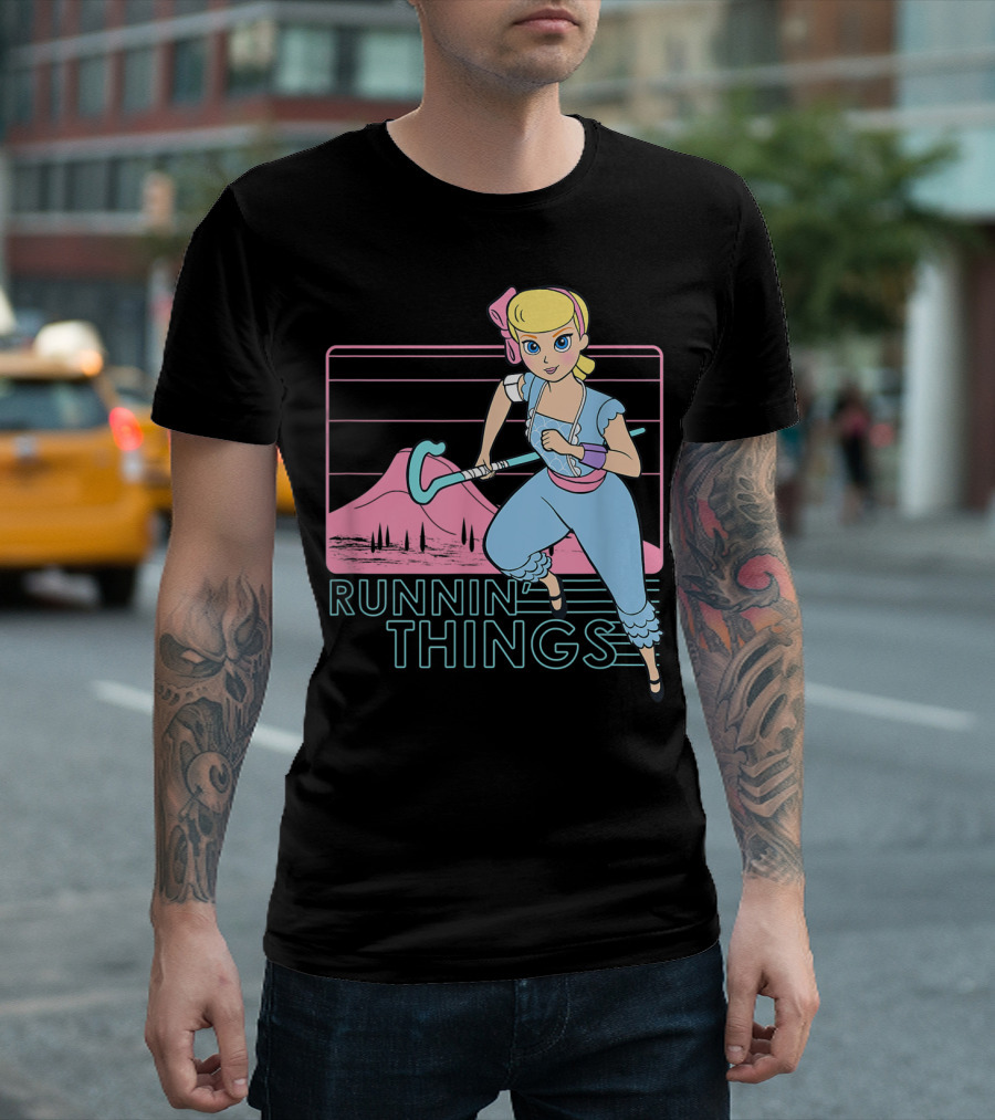 Disney Pixar Toy Story 4 Bo Peep Runnin' Things Retro 80s T-Shirt