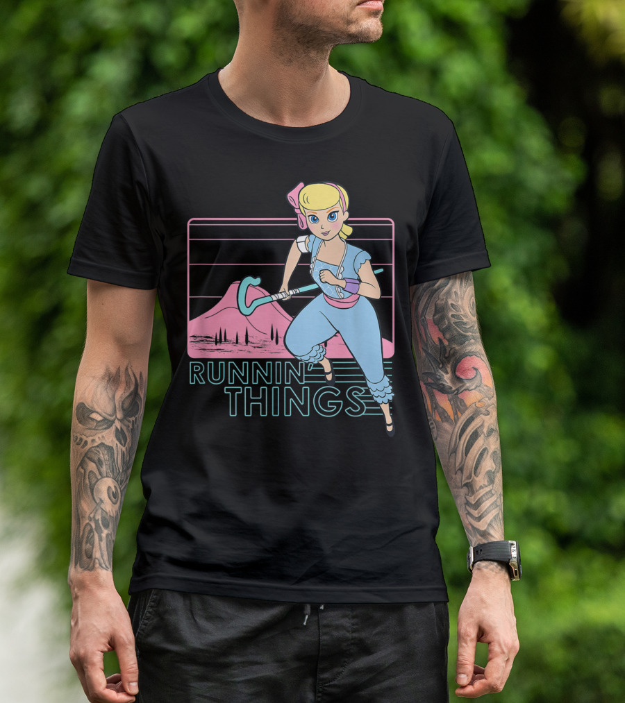 Disney Pixar Toy Story 4 Bo Peep Runnin' Things Retro 80s T-Shirt