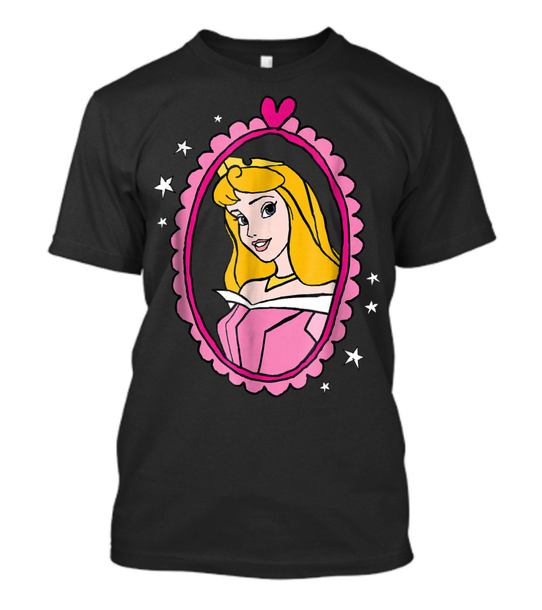 Disney Princess Sleeping Beauty Aurora Pink Heart Frame Stars T-Shirt
