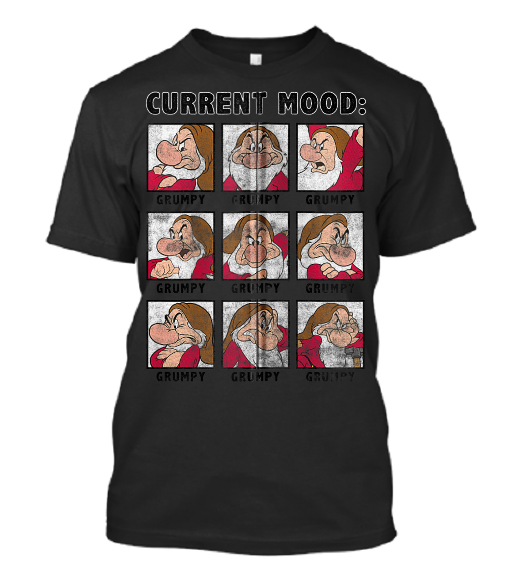 Disney Snow White Current Mood Grumpy Nine Expressions T-Shirt