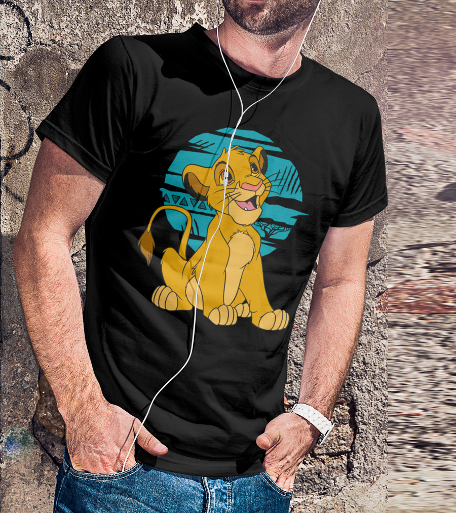 Disney The Lion King Young Simba African Savanna Scene T-Shirt