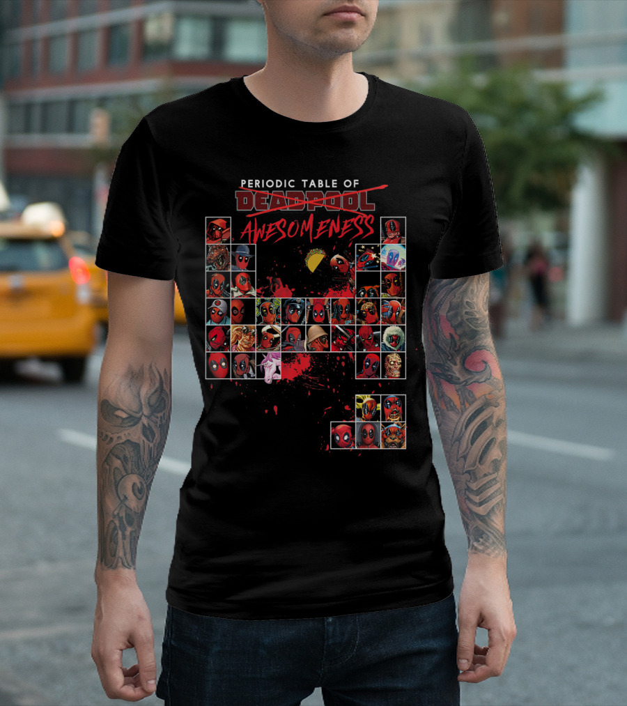 Periodic Table of Deadpool Awesomeness Marvel Collection T-Shirt
