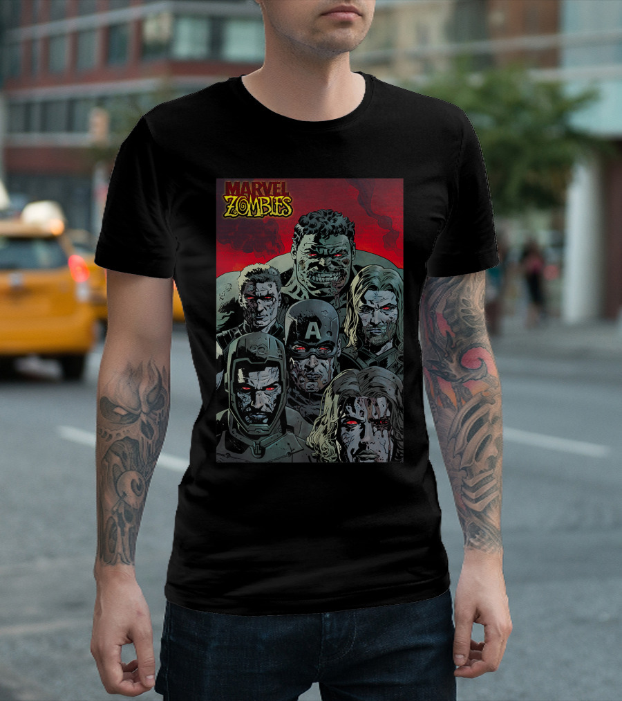 Marvel Zombies Avengers Group Shot Hulk Captain America Iron Man Thor Wolverine T-Shirt