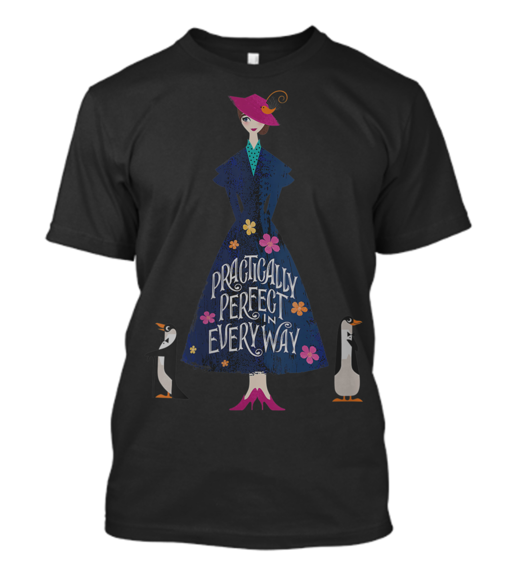 Disney Mary Poppins Practically Perfect In Every Way With Penguins T-Shirt