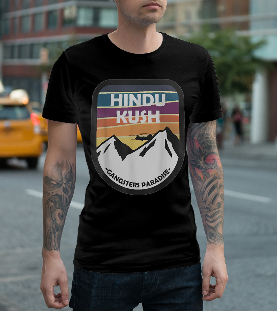 Hindu Kush Mountains Helicopter Sunset Gangsters Paradise T-Shirt