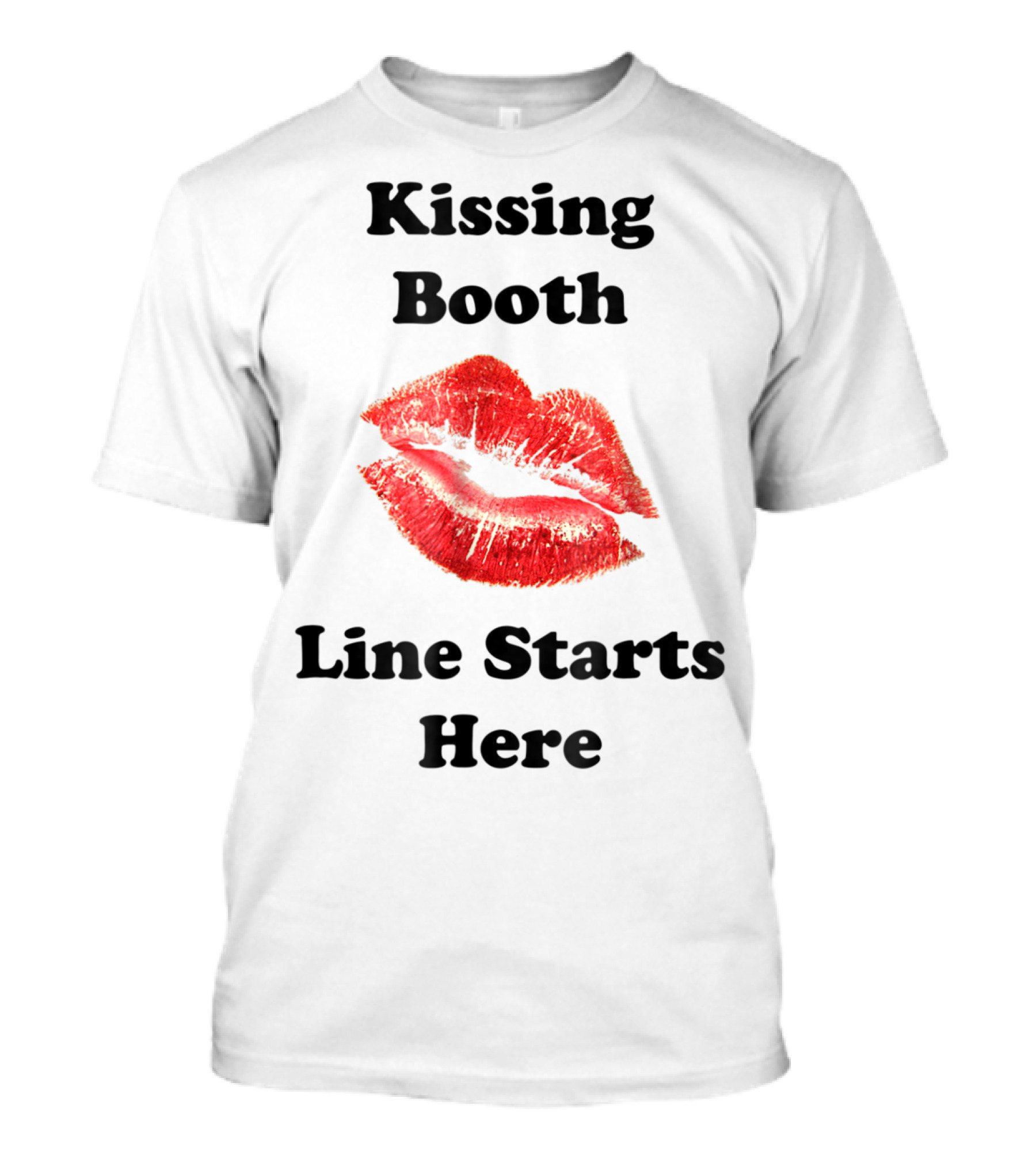 Kissing Booth Line Starts Here Hot Lips T-Shirt