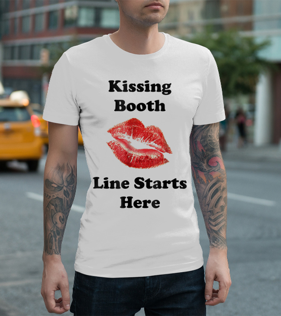 Kissing Booth Line Starts Here Hot Lips T-Shirt