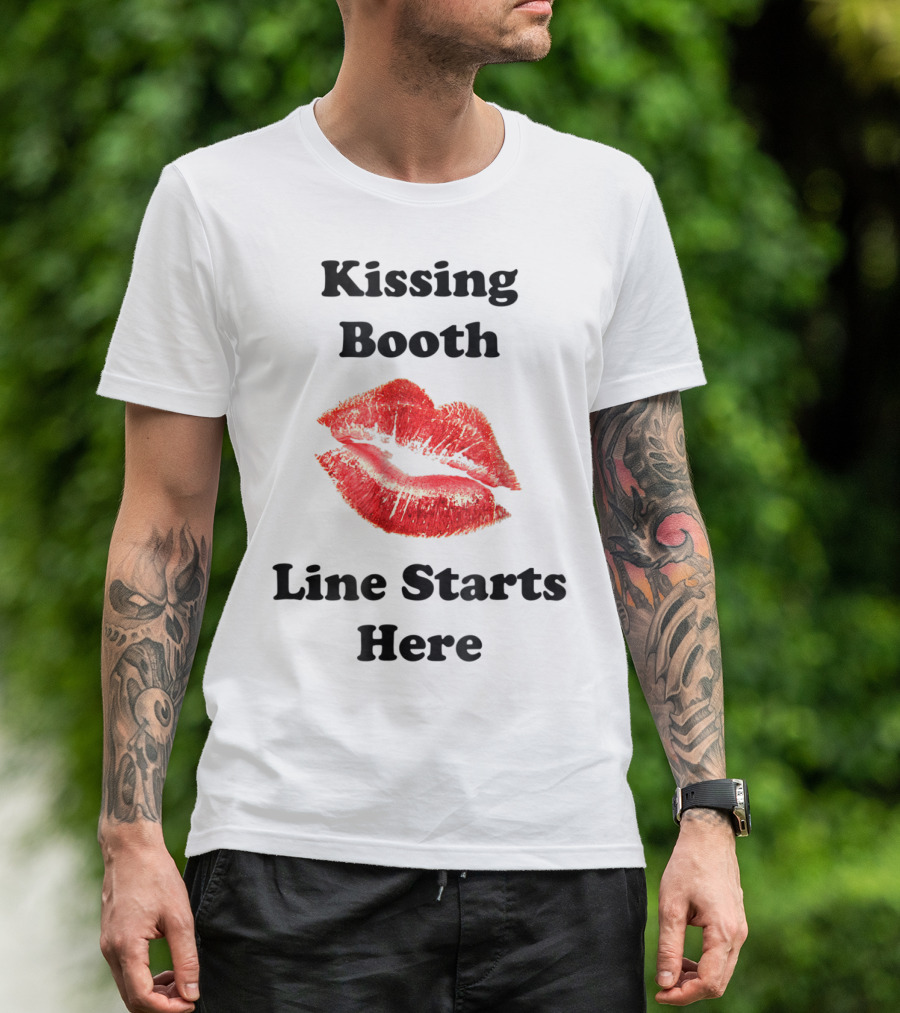 Kissing Booth Line Starts Here Hot Lips T-Shirt