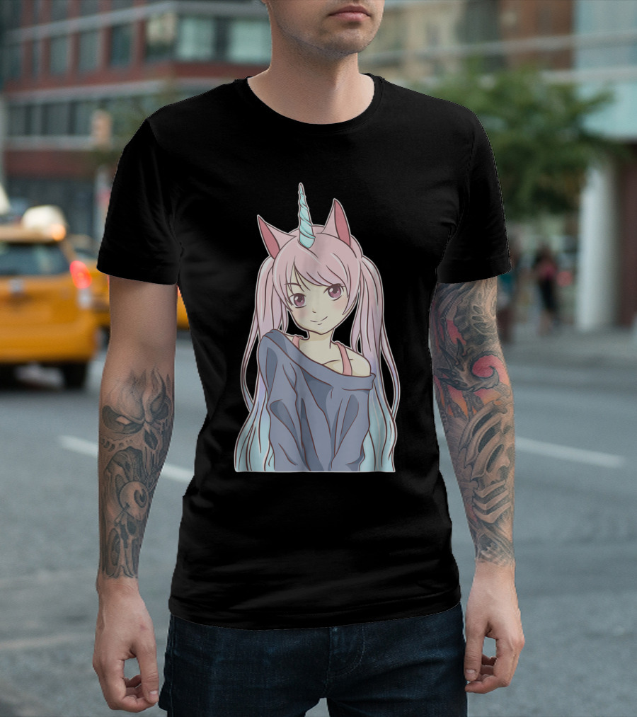 Japanese Anime Girl Unicorn Pastel Goth Punk Aesthetic T-Shirt